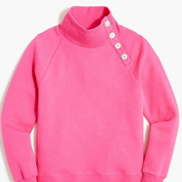J. Crew Factory Tops - J.Crew Factory Wide button-collar Pullover Sweatshirt in Cloudspun Fleece